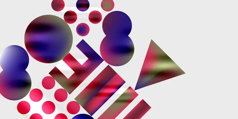 Triangles, circles, squares, rectangles design. Vector Illustration For Wal.. Stock Illustration
