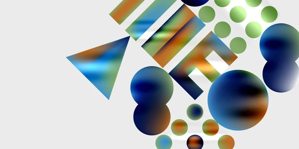 Triangles, circles, squares, rectangles design. Vector Illustration For Wal.. Stock Illustration