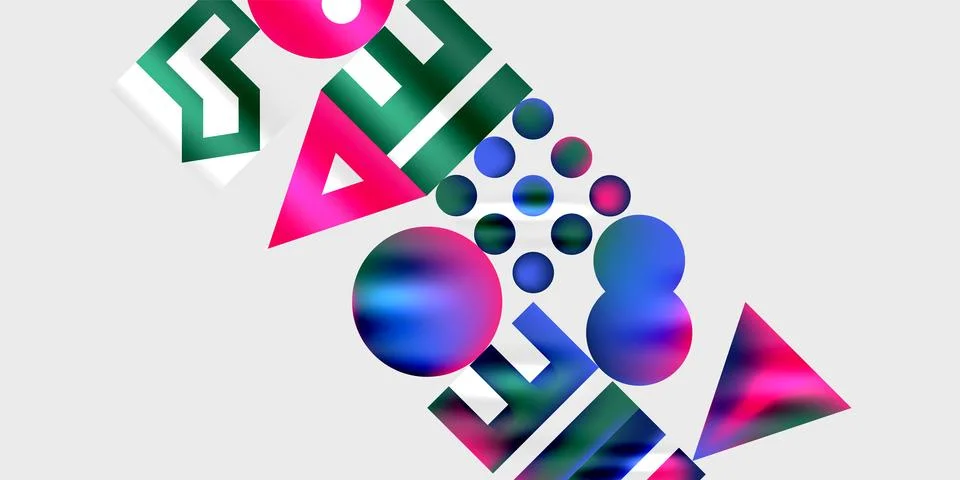 Triangles, circles, squares, rectangles design. Vector Illustration For Stock Illustration