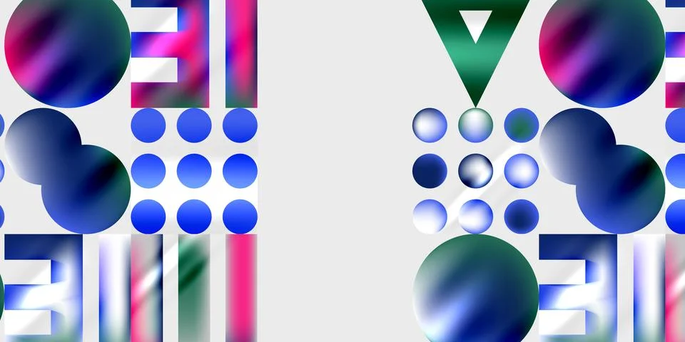 Triangles, circles, squares, rectangles design. Vector Illustration For Illustrazione stock