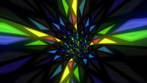 Triangles Disco Dance Tunnel Stock Footage 80992734