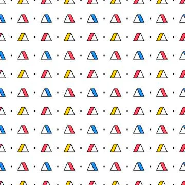 Triangles with dots on white background. Seamless repeating pattern. Geometric 스톡 일러스트