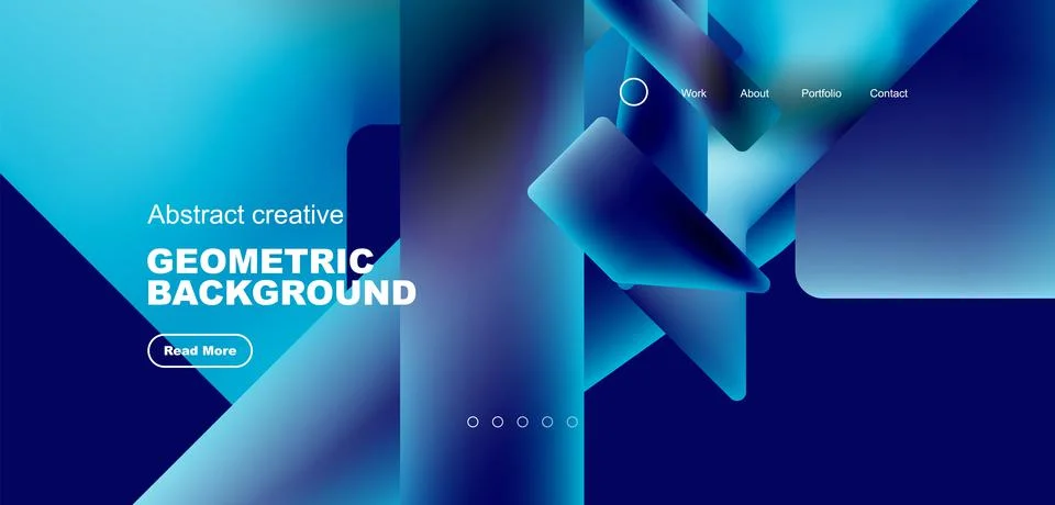 Triangles with fluid colors geometric abstract background. Techno or business Stock Illustration