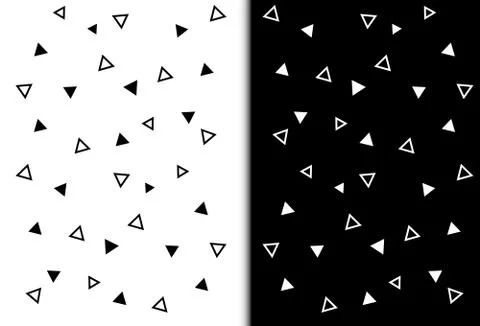 Triangles geometry scatter on black and white abstract background vector Stock Illustration