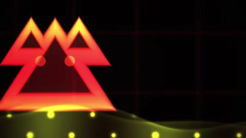 Triangles with glowing dots on black background. Stock Footage 337517826
