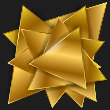 Triangles gold 3d texture stuck object background elegant 스톡 일러스트