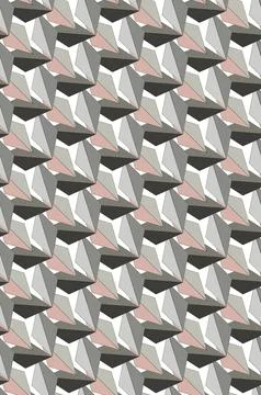 Triangles of gray, pink tones in a seamless vector pattern. イラスト素材
