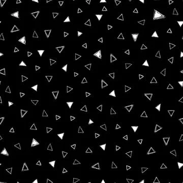 Triangles grunge doodle seamless pattern Stock Illustration