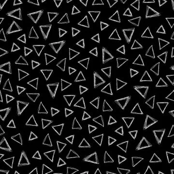 Triangles grunge doodle seamless pattern Stock Illustration