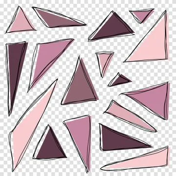 Triangles. Hand drawn shapes. Doodle style. Vector illustration Illustrazione stock