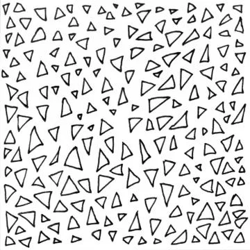 Triangles ink texture background. Vintage black and white illustration triang Stock Illustration