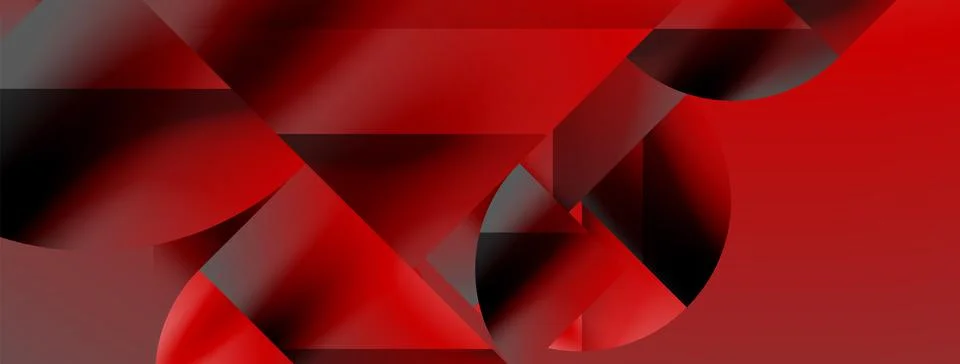 Triangles, lines and round shapes - dynamic geometric abstract background Stock Illustration