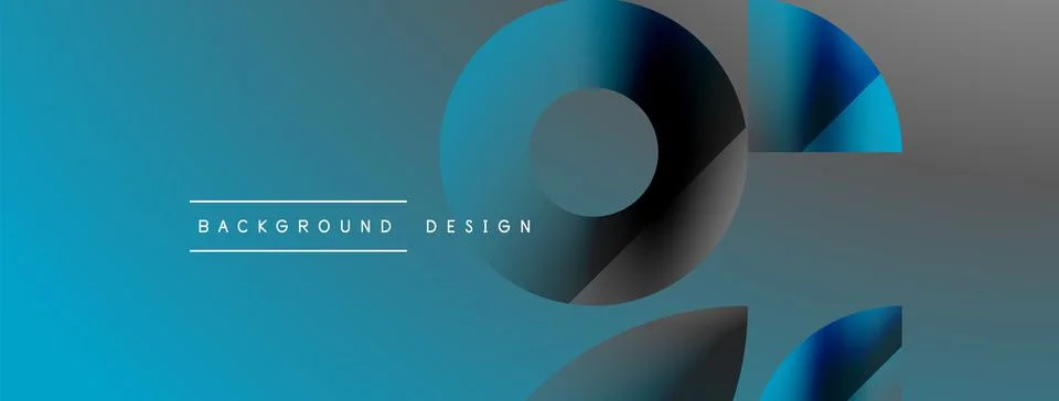 Triangles, lines and round shapes - dynamic geometric abstract background Stock Illustration