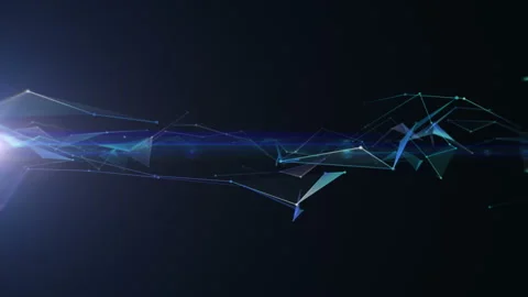 Triangles with lines. Network system. Stock Footage 112283764