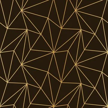 Triangles mosaic of thin golden lines on a dark luxury background seamless Stock Illustration