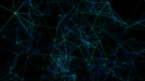 Triangles motion with neon rays on the black background. Beautiful Abstract Stock Footage 114119486