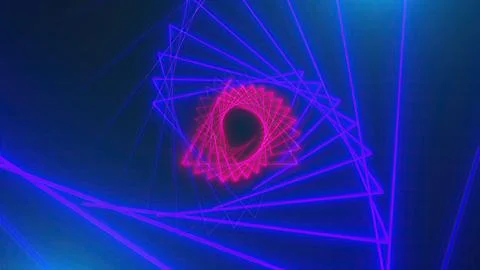 Triangles Neon Tunnel Stock Illustration