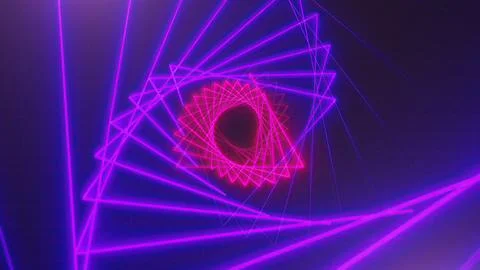 Triangles Neon Tunnel Stock Illustration