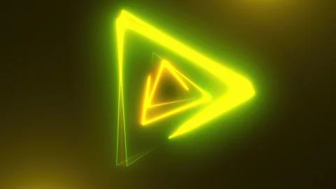 Triangles Neon Tunnel Stock Illustration