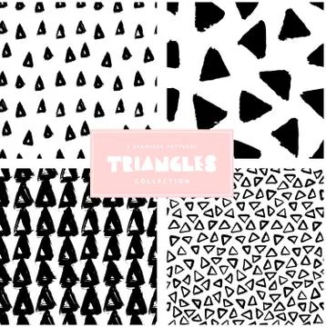 Triangles Pattern Collection Illustrazione stock
