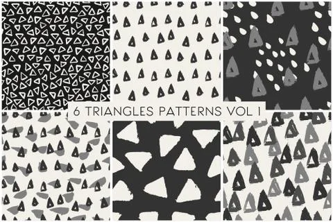 Triangles Pattern Collection Stock Illustration