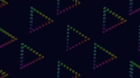 Triangles pattern with neon dots on blue gradient Stock Footage 199329217