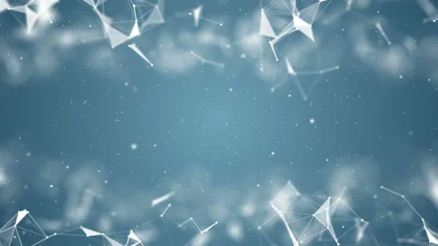 Triangles, points and lines smoothly move along a trajectory in space. Blue Stock Footage 87386460