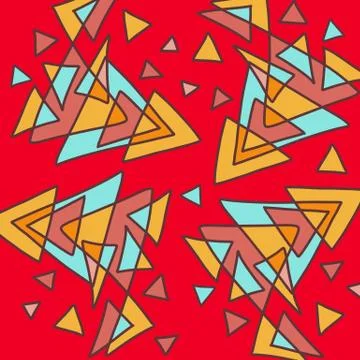 Triangles on red pattern Stock Illustration