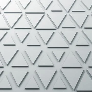 Triangles relief pattern on wall, 3d illustration Stockillustratie