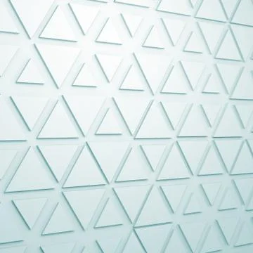 Triangles relief pattern on wall, 3d render illustration Stockillustratie