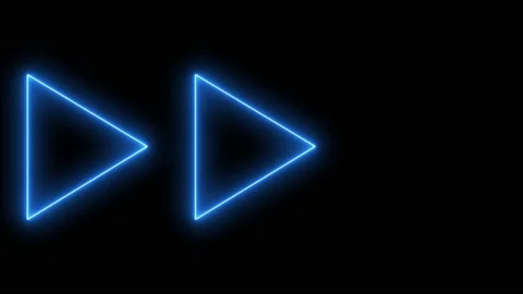 Triangles shapes - neon lights - triangular groups flashing. Endless loop 4K Stock Footage 158031022