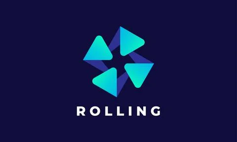 Triangles square logo vector blue color concept grouping symbol company sec.. Stock Illustration