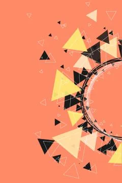 Triangles, stars and circle pattern background. Stock Illustration