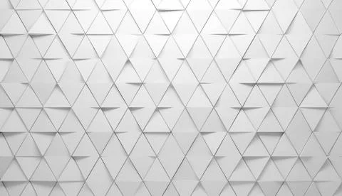 Triangles tiling pattern on front wall, 3d render illustration Illustrazione stock
