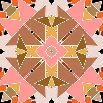 Triangles vector seamless pattern. Geometric abstract colorful background Illustrazione stock