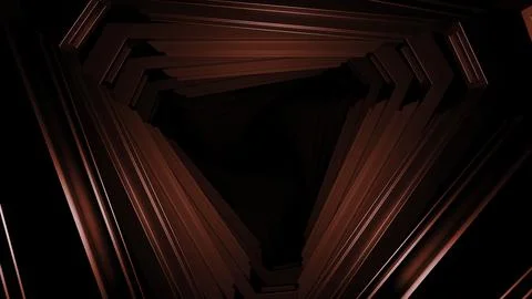 Triangular 3d tunnel. Design. Moving triangular tunnel with darkness. 3d tunnel Stock Illustration