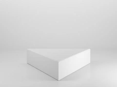 Triangular 3d white empty podium for any products Illustrazione stock