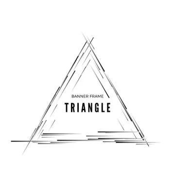 Triangular abstract modern banner. Geometric shape frame. Vector illustration Stock Illustration