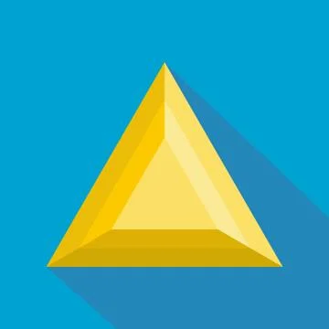 Triangular adamant icon, flat style. Stock Illustration