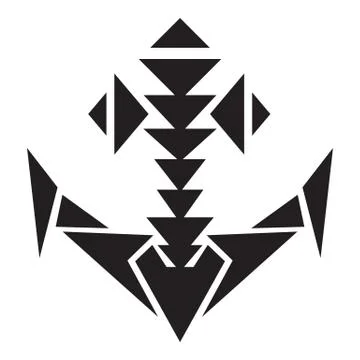 Triangular anchor icon, simple style Stock Illustration