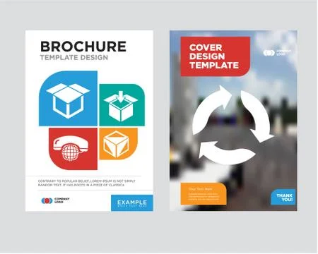 Triangular arrows brochure flyer design template Stock-Illustration