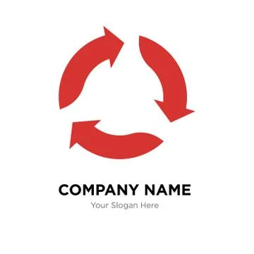 Triangular arrows company logo design template Illustrazione stock