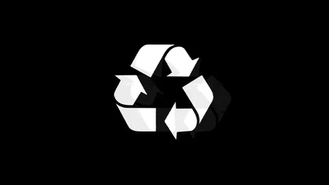 Triangular Arrows Recycle icon Vintage Twitched Bad Signal Animation. Video stock 116052789