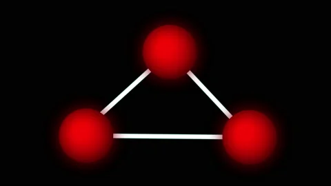 Triangular Atomic Symbol or Molecular Structure Animation Video stock 154613097