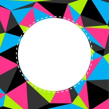 Triangular background in neon colors with copyspace in center Stockillustratie