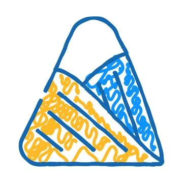 Triangular bandage first aid icon doodle illustration Stock Illustration