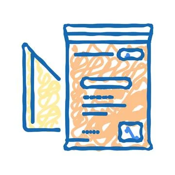 Triangular bandage first aid icon doodle illustration イラスト素材