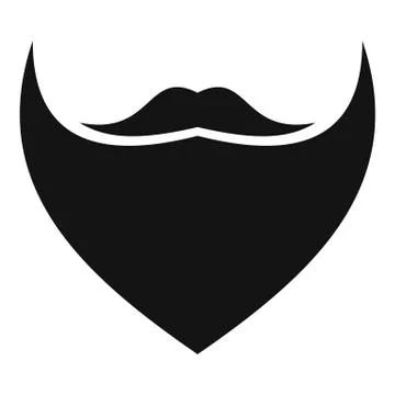 Triangular beard icon, simple style. Stock Illustration