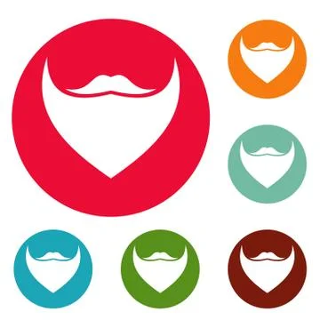 Triangular beard icons circle set vector Illustrazione stock