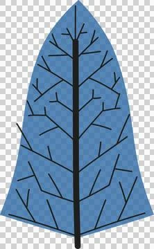 Triangular blue leaf graphic is appearing on transparent background with black 스톡 일러스트